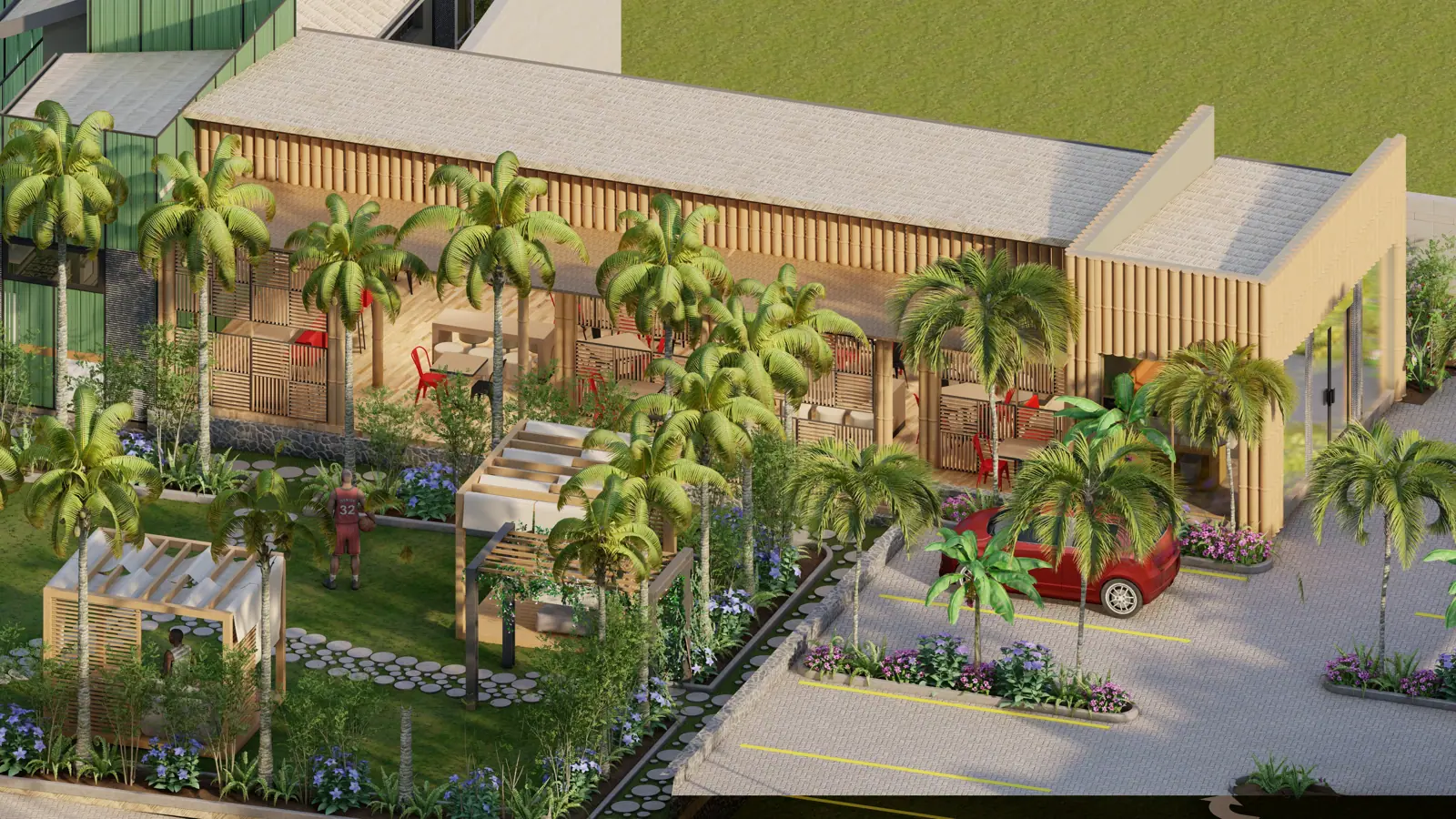 Green Yard, render of the garden pavilion