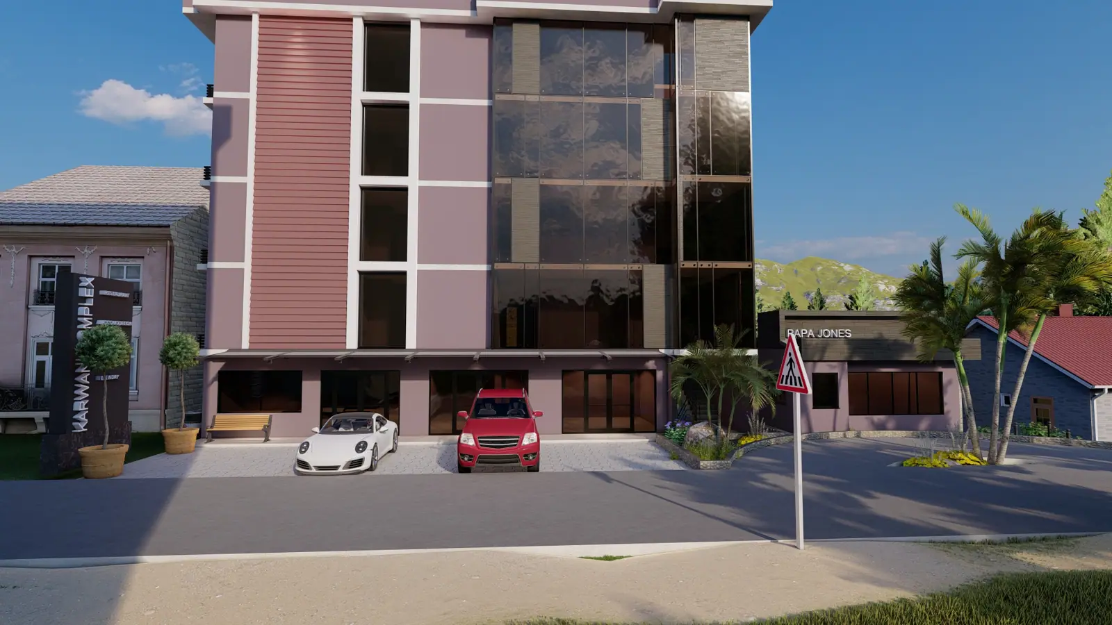 Karwani Complex, street front render