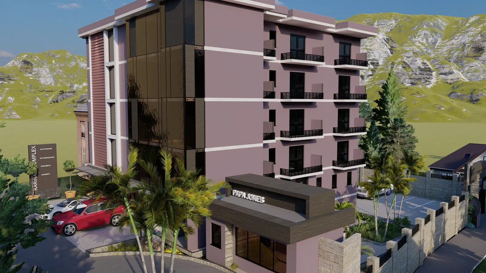 Karwani Complex, render of the entrance